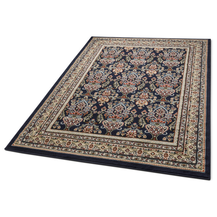 Persa Well Woven Shiraz Traditional Panel Navy Area Rug Persa Well Woven Shiraz Traditional Panel Navy Area Rug