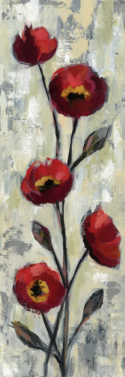 East Urban Home Simple Red Floral Ii Painting Print On Canvas
