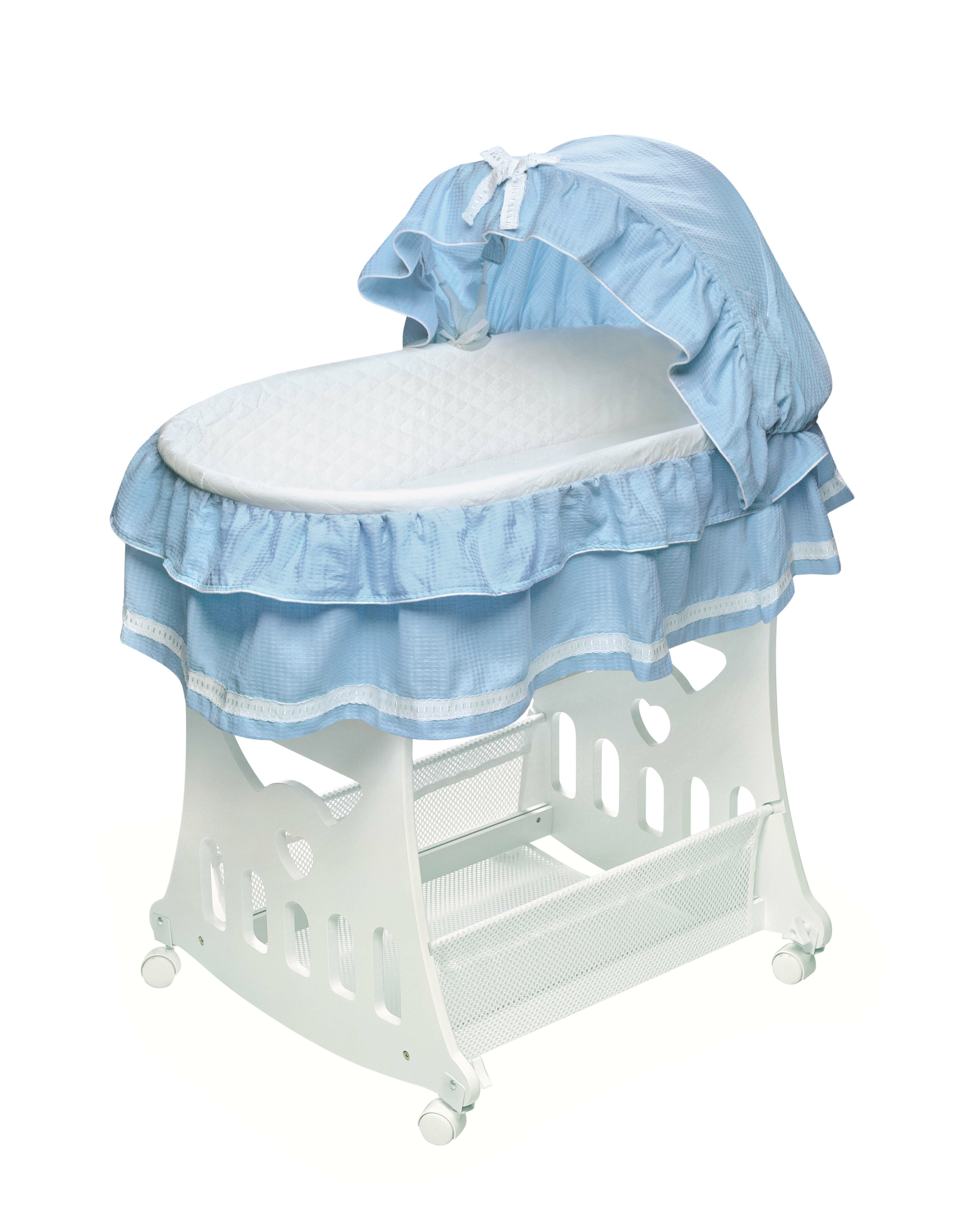 badger basket lovely wishes bassinet in grey