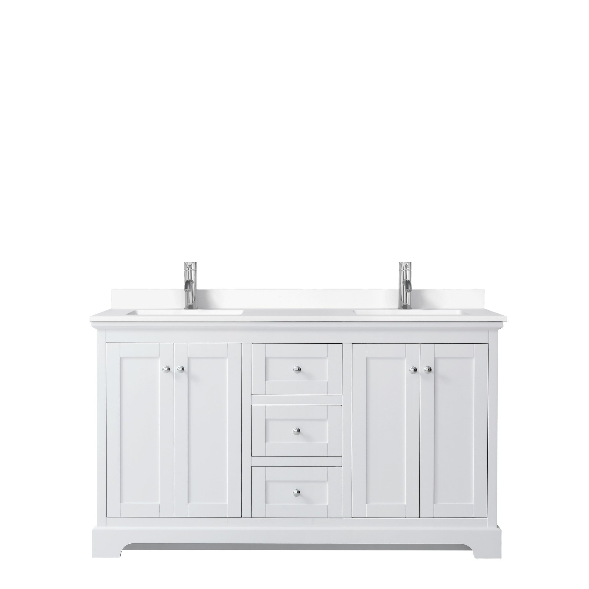 Wyndham Collection Avery 60" W x 22" D x 35" H Double Bathroom Vanity
