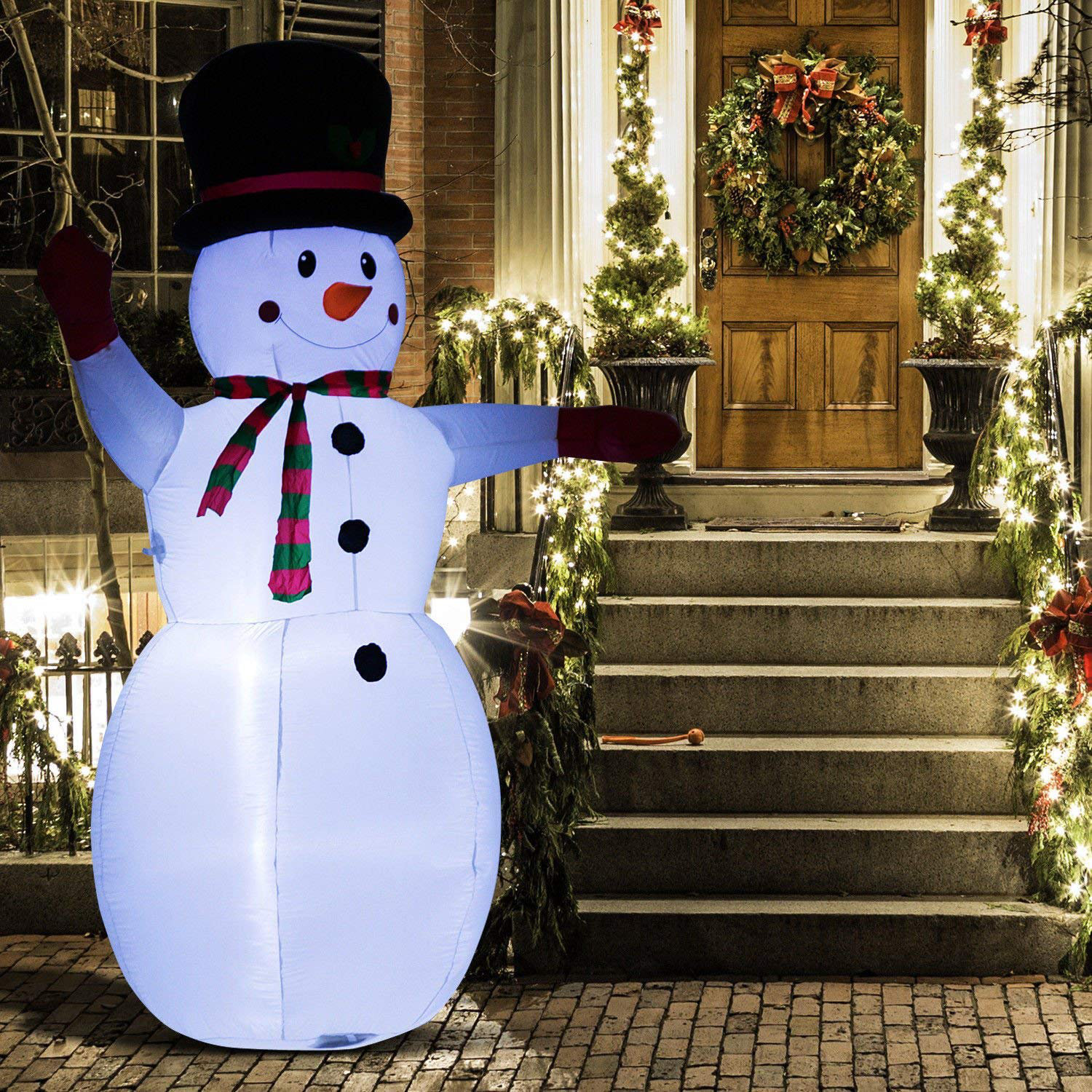 6 Foot Tall Led Air Blown Inflatable Yard Decoration Birthday Cake