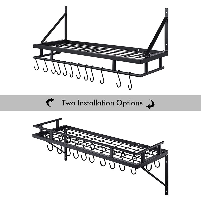 Prep & Savour Wall Mounted Pot Rack | Wayfair