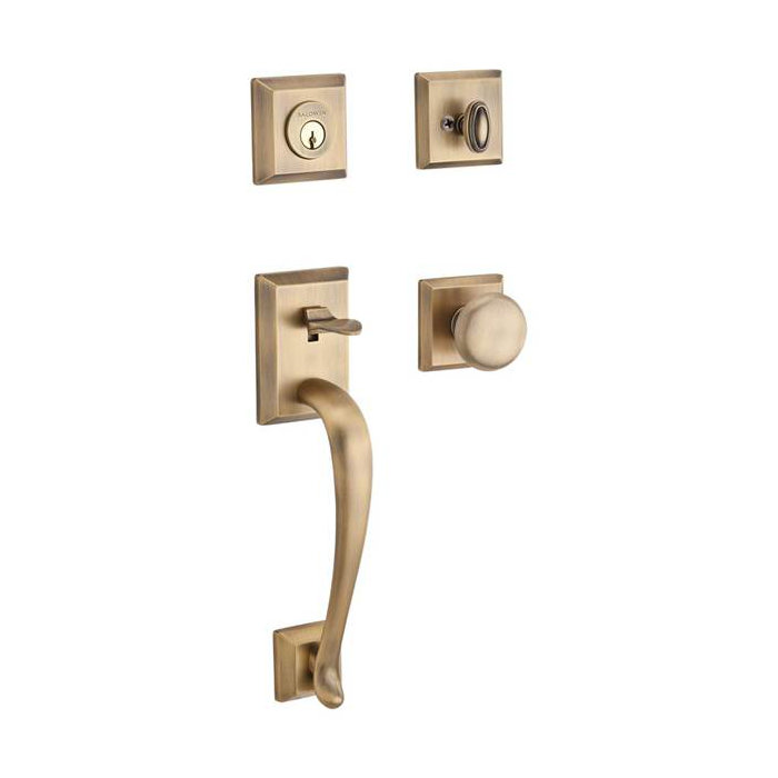 Napa Single Cylinder Handleset With Round Door And Traditional Square Rose Napa Single Cylinder Handleset With Round Door And Traditional Square Rose