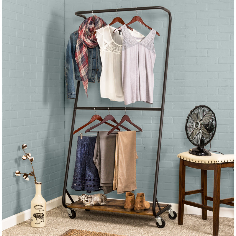 Honey Can Do 33 5 W Rustic Z Frame Double Bar Garment Rack