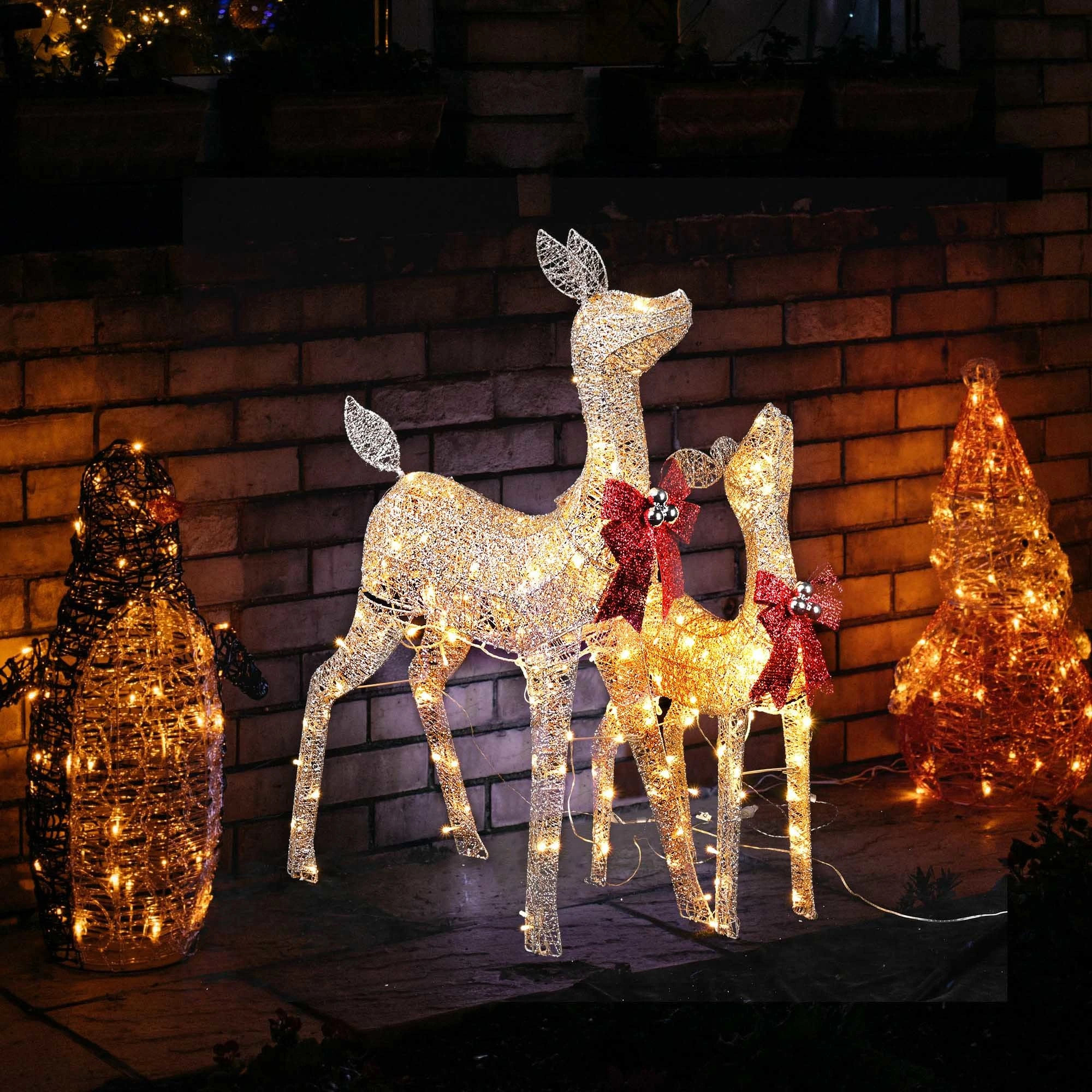 The Holiday Aisle® 2 Piece Christmas Deer Outdoor Lighted Display Wayfair