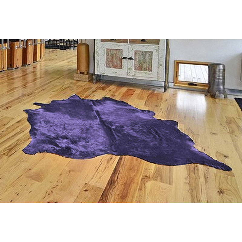 Brayden Studio Montague Cowhide Purple Area Rug Wayfair