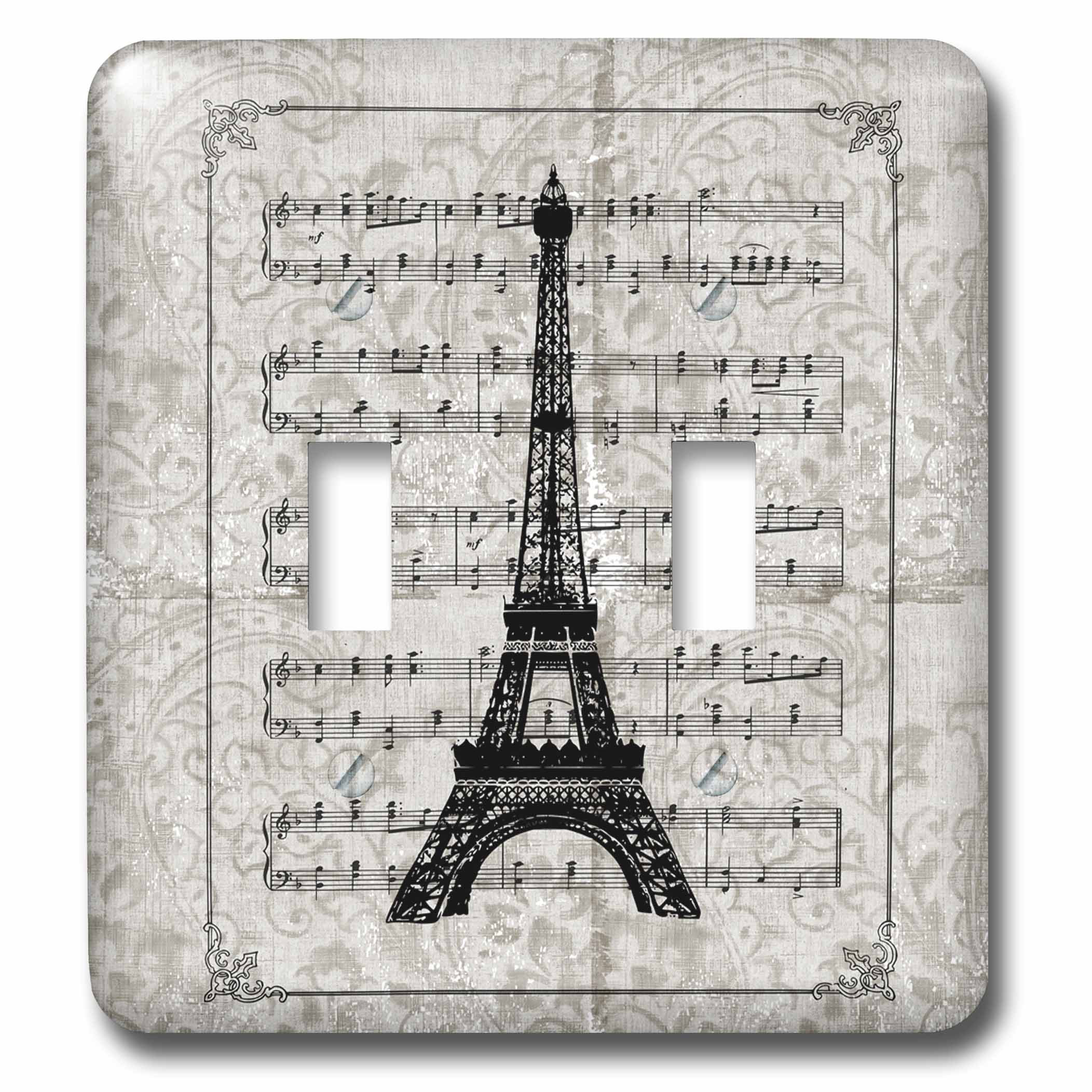 3drose Song Sheet With Eiffel Tower French Art 2 Gang Toggle Light Switch Wall Plate Wayfair