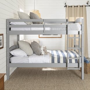 grey wooden bunk beds