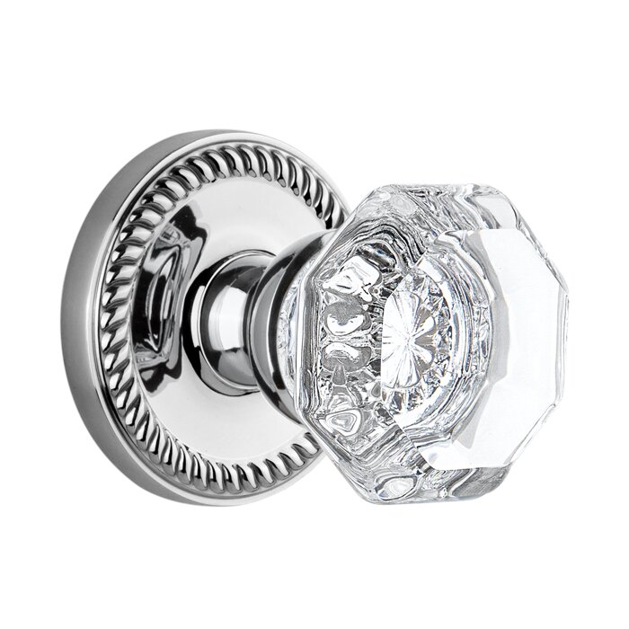 Crystal Chambord Double Dummy Door Knob With Newport Rosette