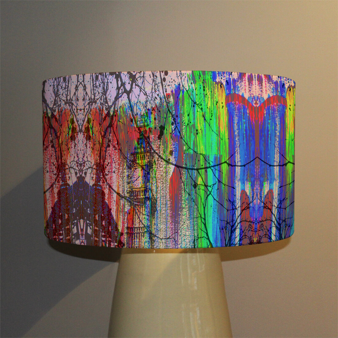 purple and green lamp shade