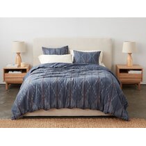 Blue Renforcé Cotton-Rich Reversible Bed Linen Set Single Duvet Cover Set 