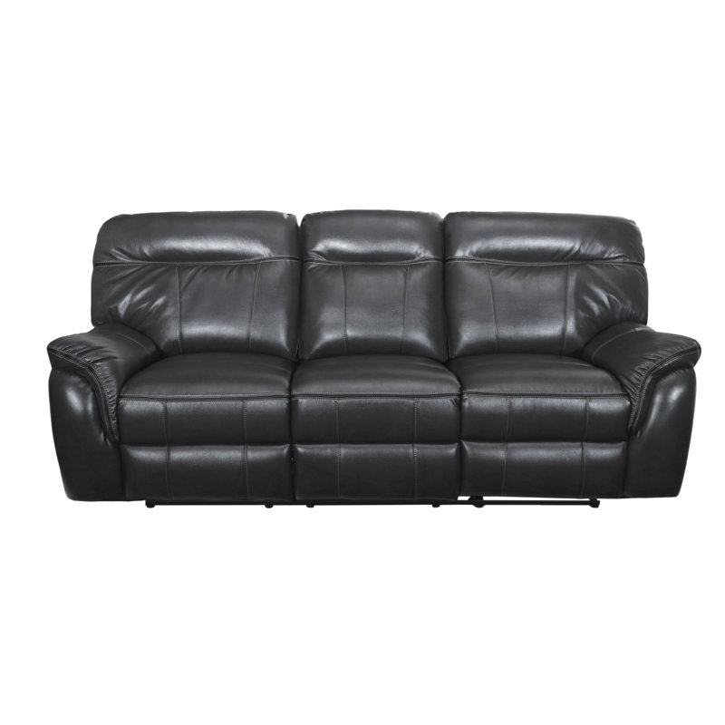 Red Barrel Studio Leatherette Upholstered Manual 3 Seater Dual