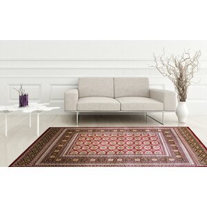 Anora Bokara Wool Red Area Rug