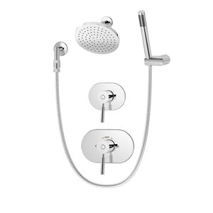 Sereno Pressure Balance Shower and Hand Shower System with Lever Handle