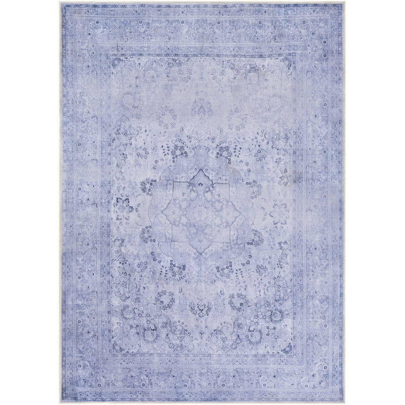 World Menagerie Mya Distressed Traditional Lavender Area Rug