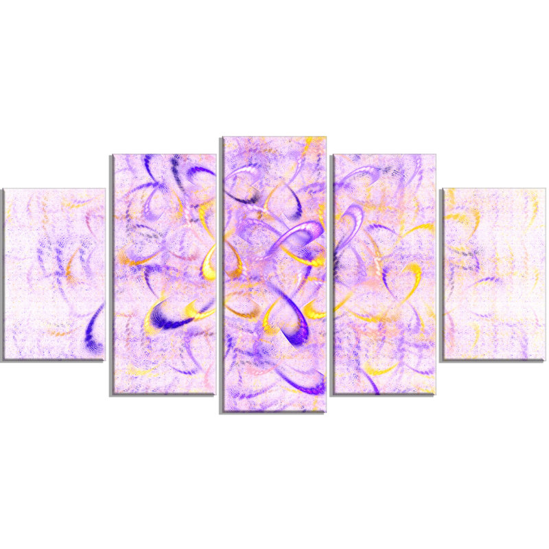 Designart Light Purple Watercolor Fractal Art Oil Painting Print
