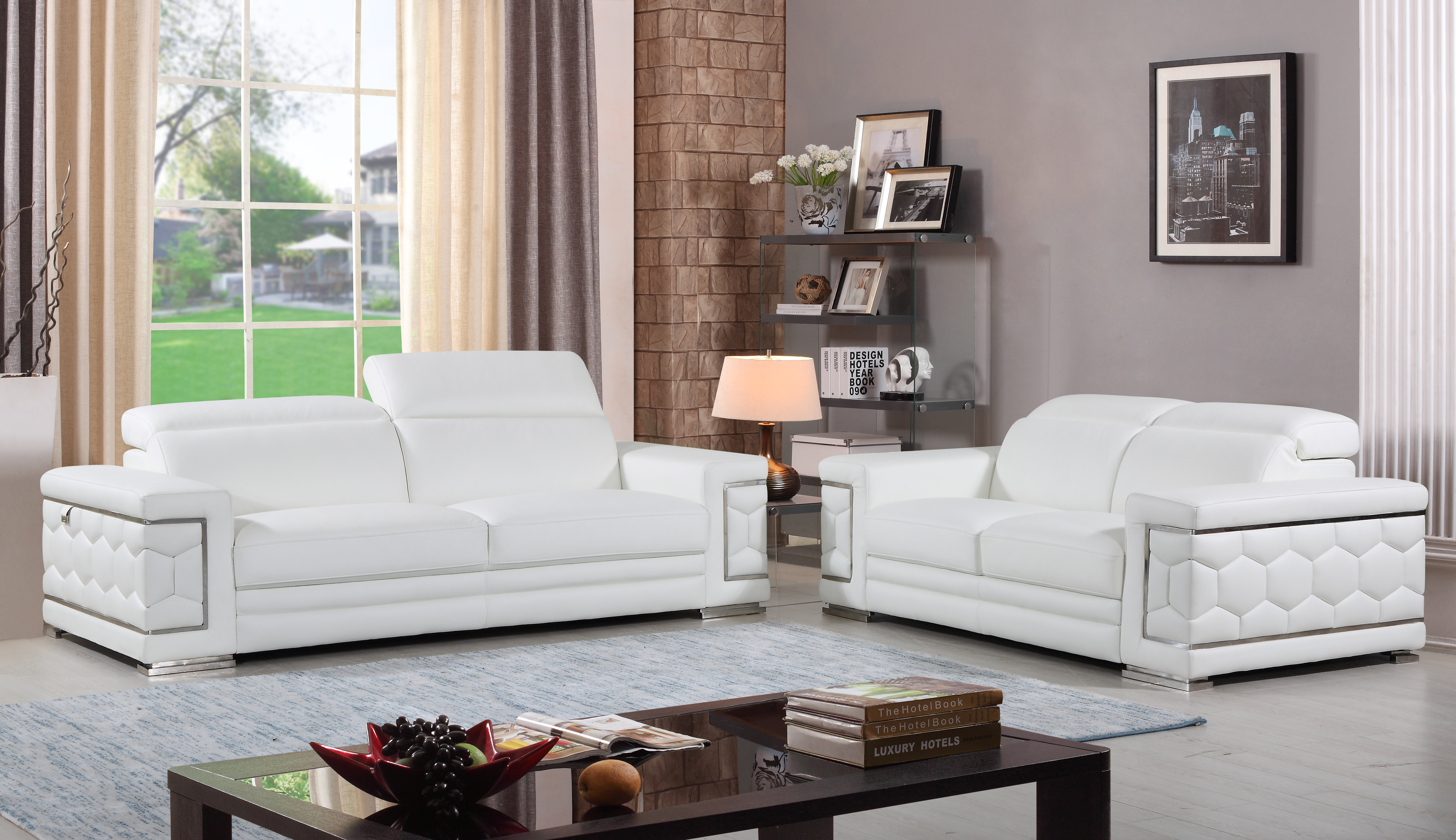 Orren Ellis Aiesrom Luxury Italian Leather 2 Piece Living Room Set