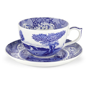 Blue Italian 20 oz. Jumbo Cup and Saucer