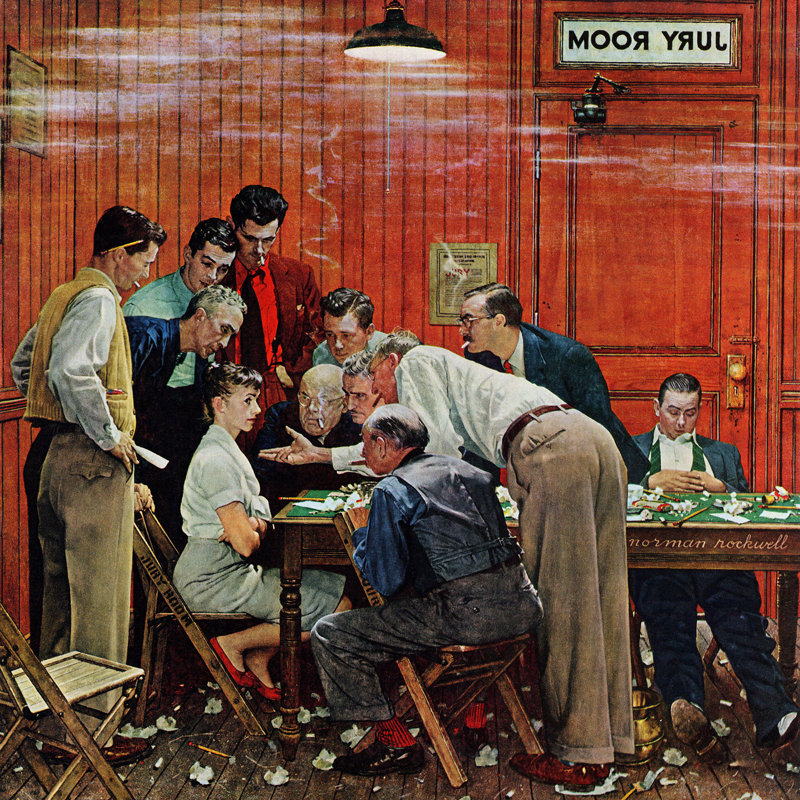 'Jury' by Norman Rockwell Painting Print on Wrapped Canvas