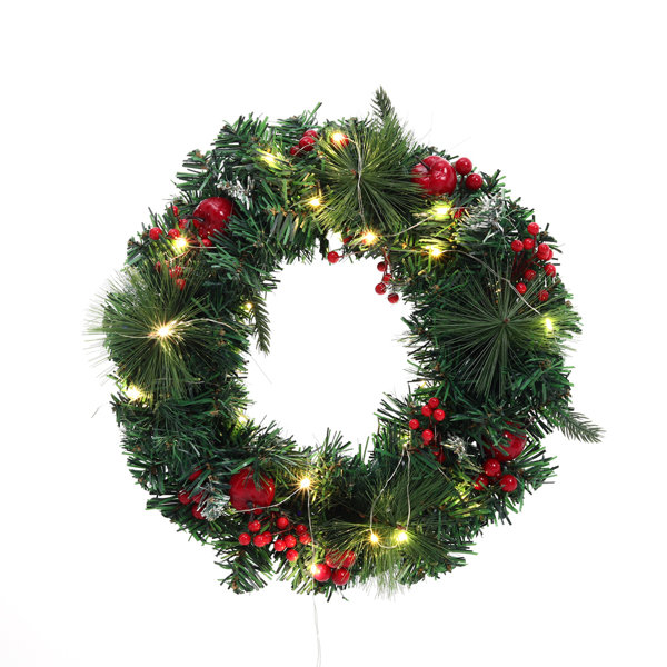 The Seasonal Aisle Faux Lighted Pinecone 30Cm Wreath | Wayfair.co.uk