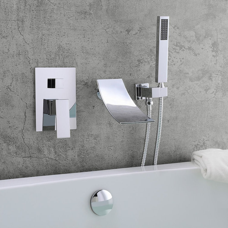 Homary Single Handle Wall Mounted Tub Spout With Handshower Reviews Wayfair