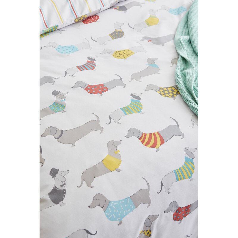 Catherine Lansfield Silly Sausage Dog Easy Care Duvet Cover Set