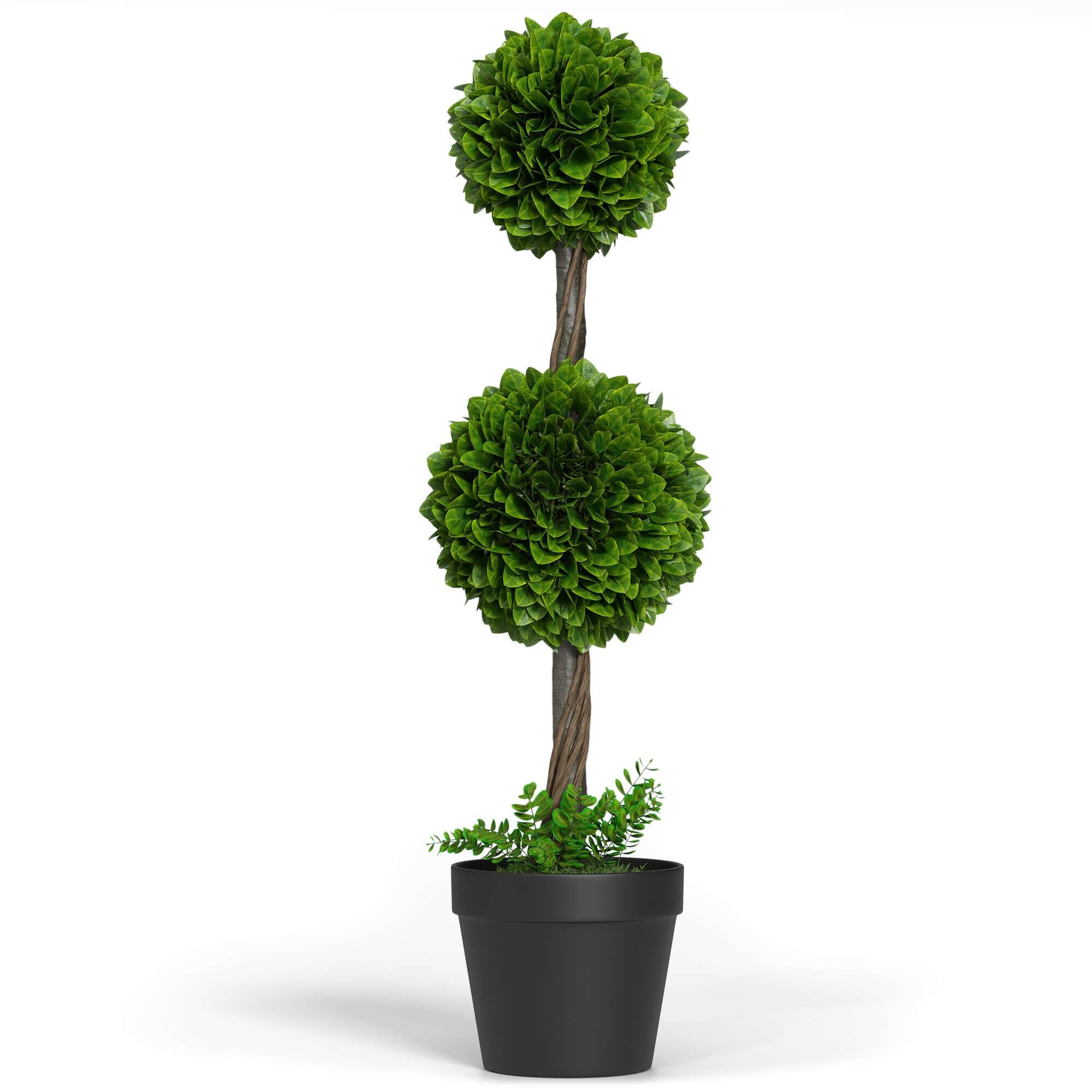 3ft Artificial Potted Boxwood Buxus Topiary Tree Indoor Use 
