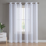 White Curtains With Blue Trim Wayfair