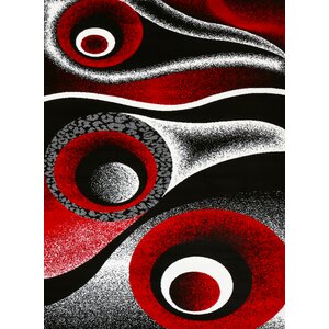 Aaron Abstract Red Area Rug