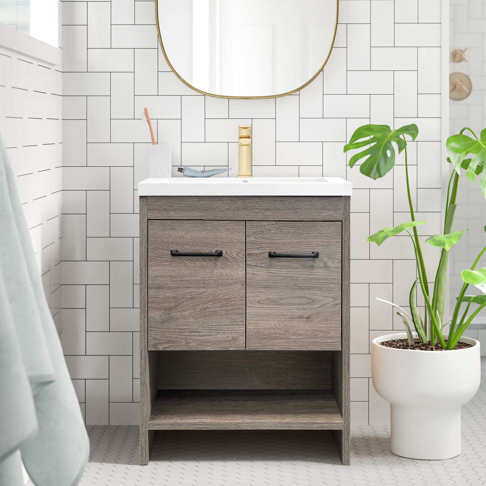 Union Rustic Kirby 24'' Freestanding Single Bathroom Vanity with Resin