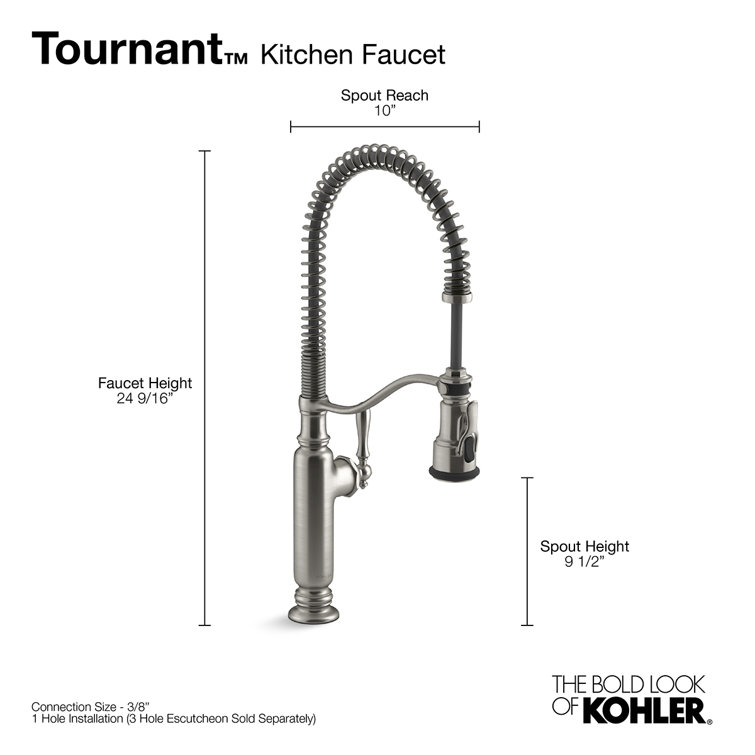 Kohler Pull Down Single Handle Kitchen Faucet with BerrySoft ...