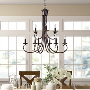Kenedy 9 Light Candle Style Tiered Chandelier Kenedy 9 Light Candle Style Tiered Chandelier