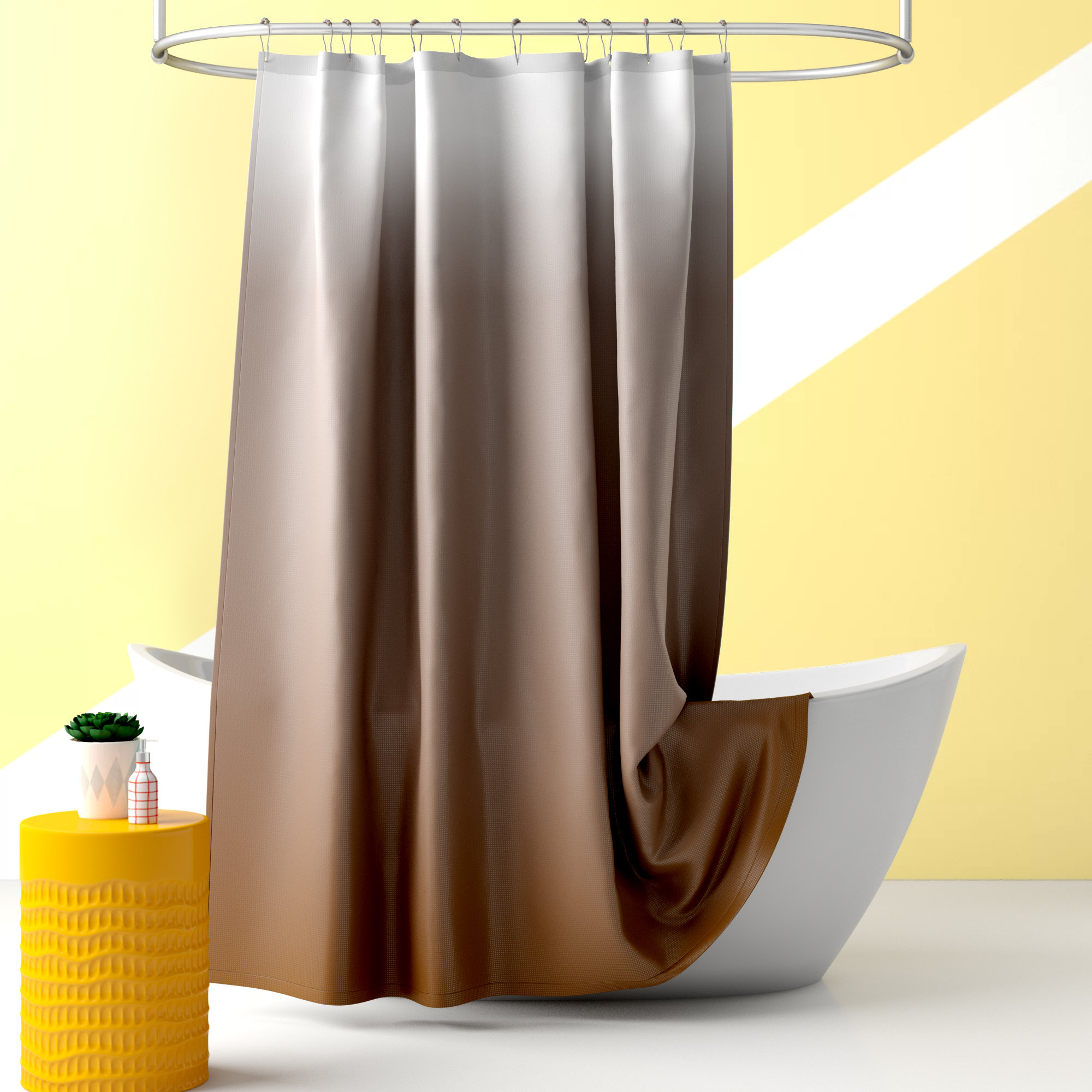 Hashtag Home Lowery Waffle Fabric Weave Single Shower Curtain