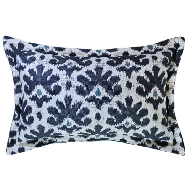 blue ikat lumbar pillow