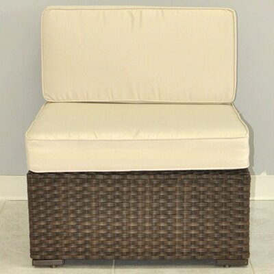 Neo Middle Sectional Seat Patio Chair With Cushions Beachcrest Home Color Ivory On Brown