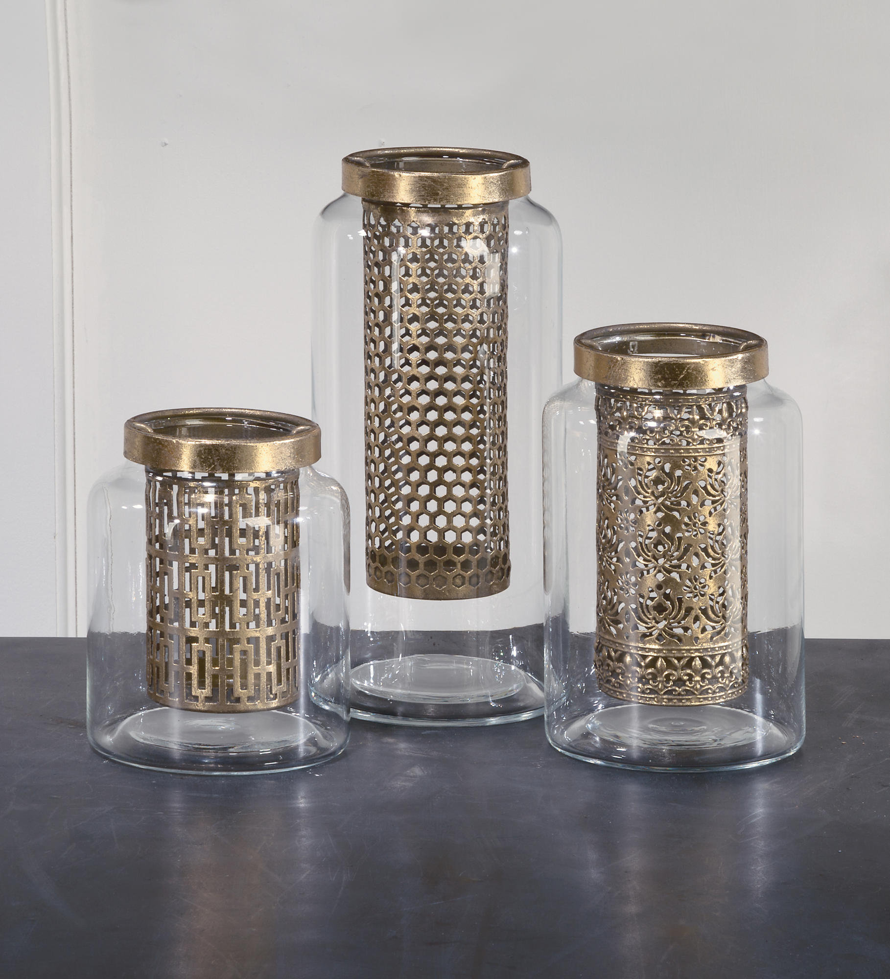 Bungalow Rose 3 Piece Glass Votive Holder Set Wayfair
