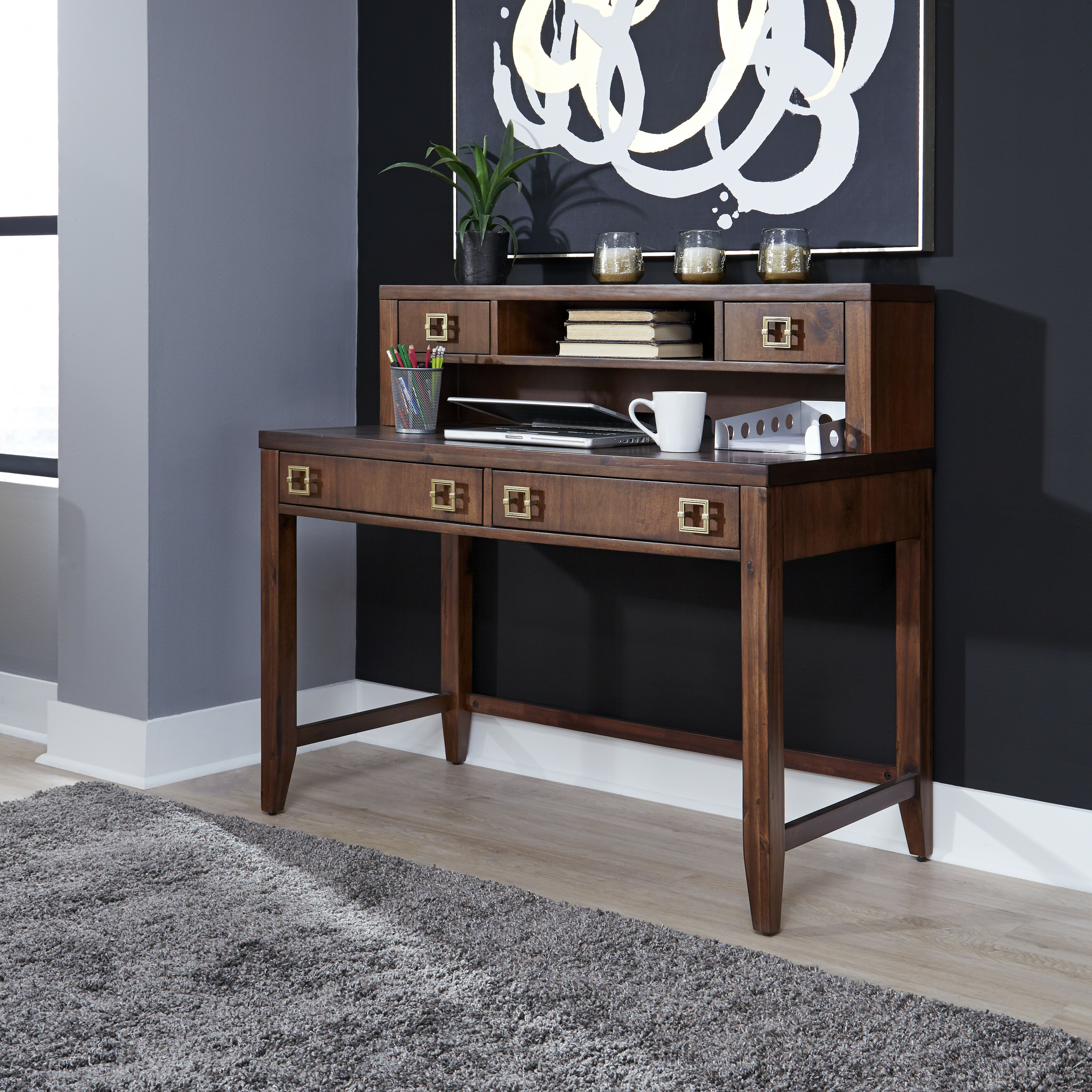 Wrought Studio Robbinsdale Desk With Hutch Wayfair