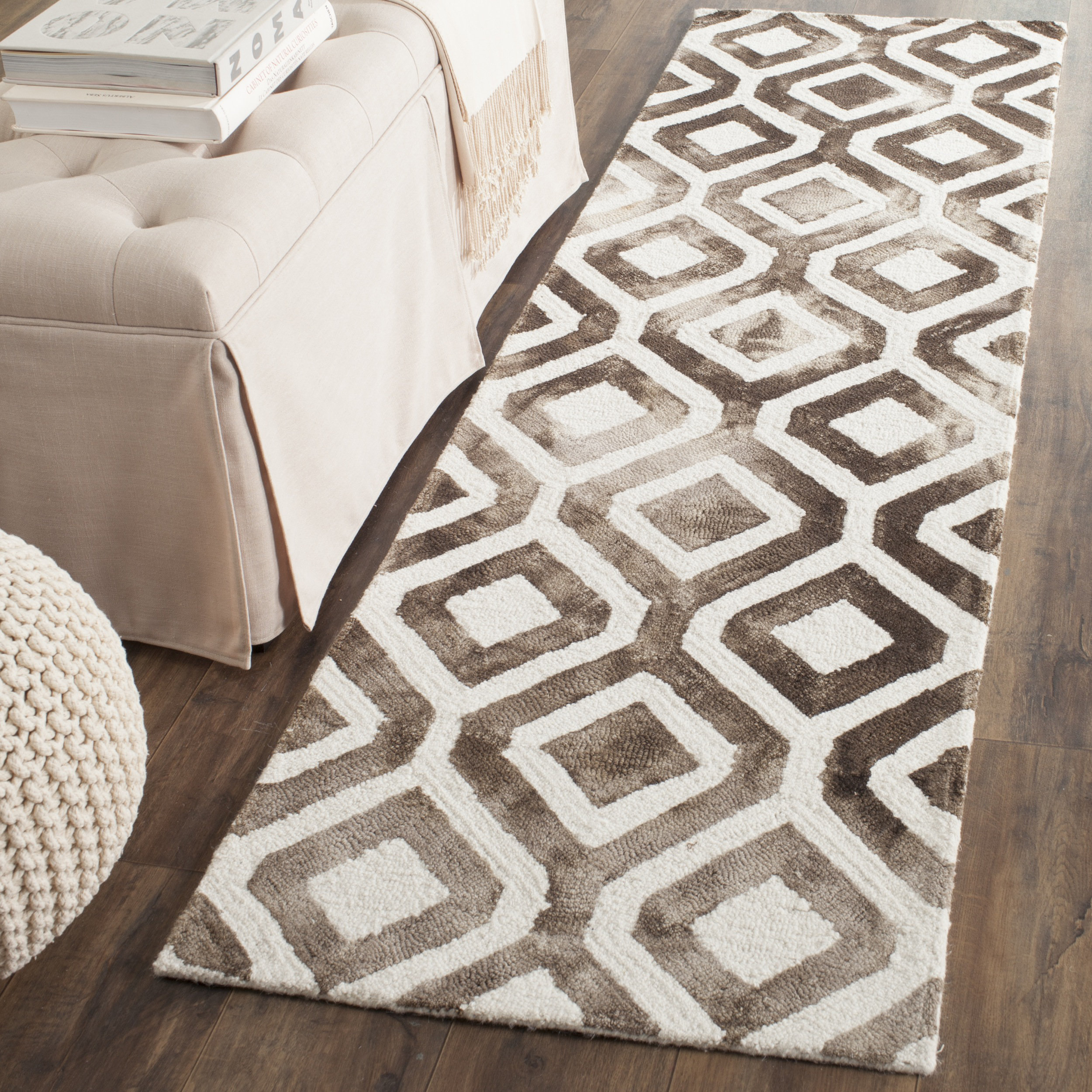 Willa Arlo Interiors Bettina Hand Tufted Wool Ivory Chocolate Area Rug Reviews Wayfair