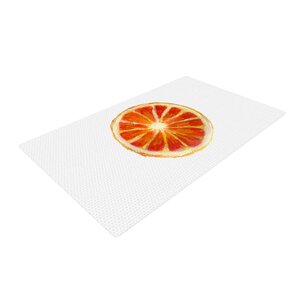 Theresa Giolzetti Grapefruit White/Orange Area Rug