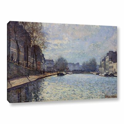View of The Canal Saint-Martin, Paris, 1870 Painting Print on Wrapped Canvas Alcott Hill Size: 16
