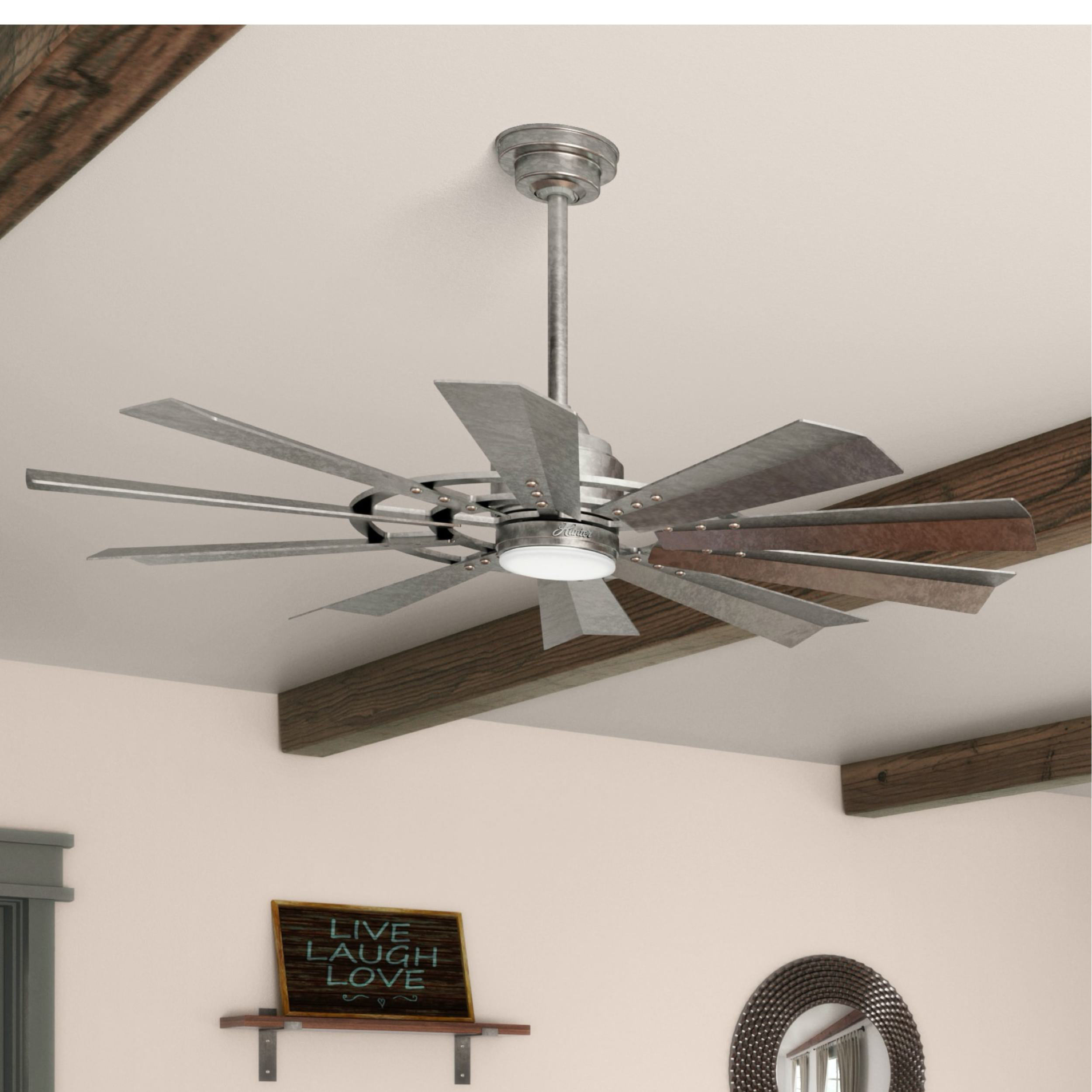 Hunter Fan 52 Crescent Falls 10 Blade Led Windmill Ceiling Fan
