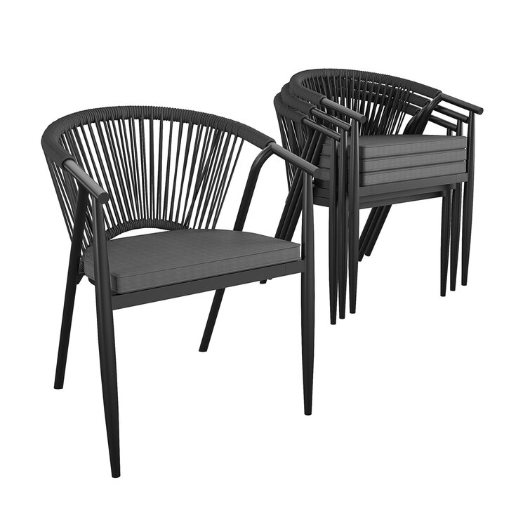 circi stacking patio dining armchair with cushion