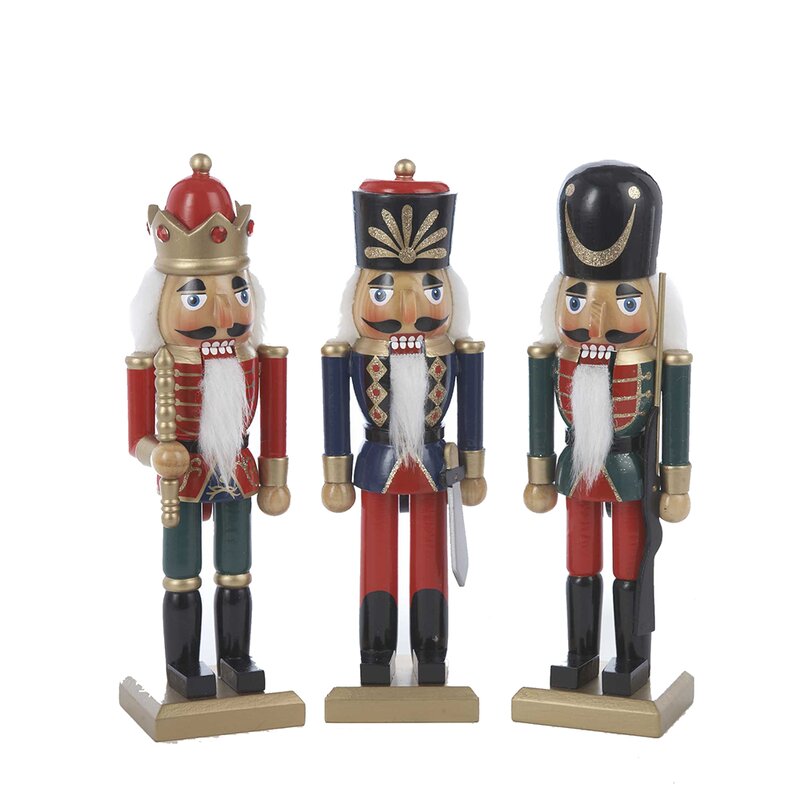 Kurt Adler 3 Piece Wooden Promotional Nutcracker Set & Reviews | Wayfair