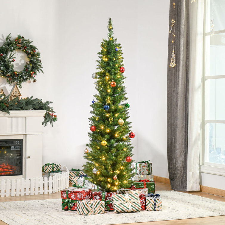 The Holiday Aisle Realistic Artificial Christmas Tree With 200 Led Pulsing Blinking Lights Reviews Wayfair