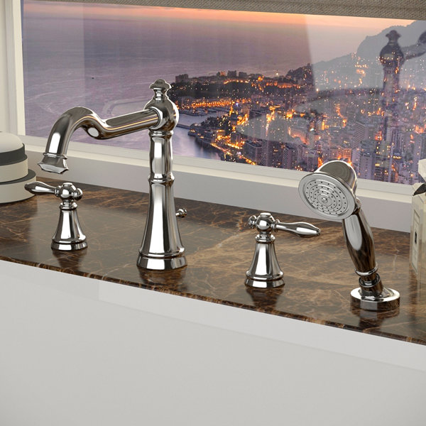 ANZZI Double Handle Deck Mounted Roman Tub Faucet Trim ...