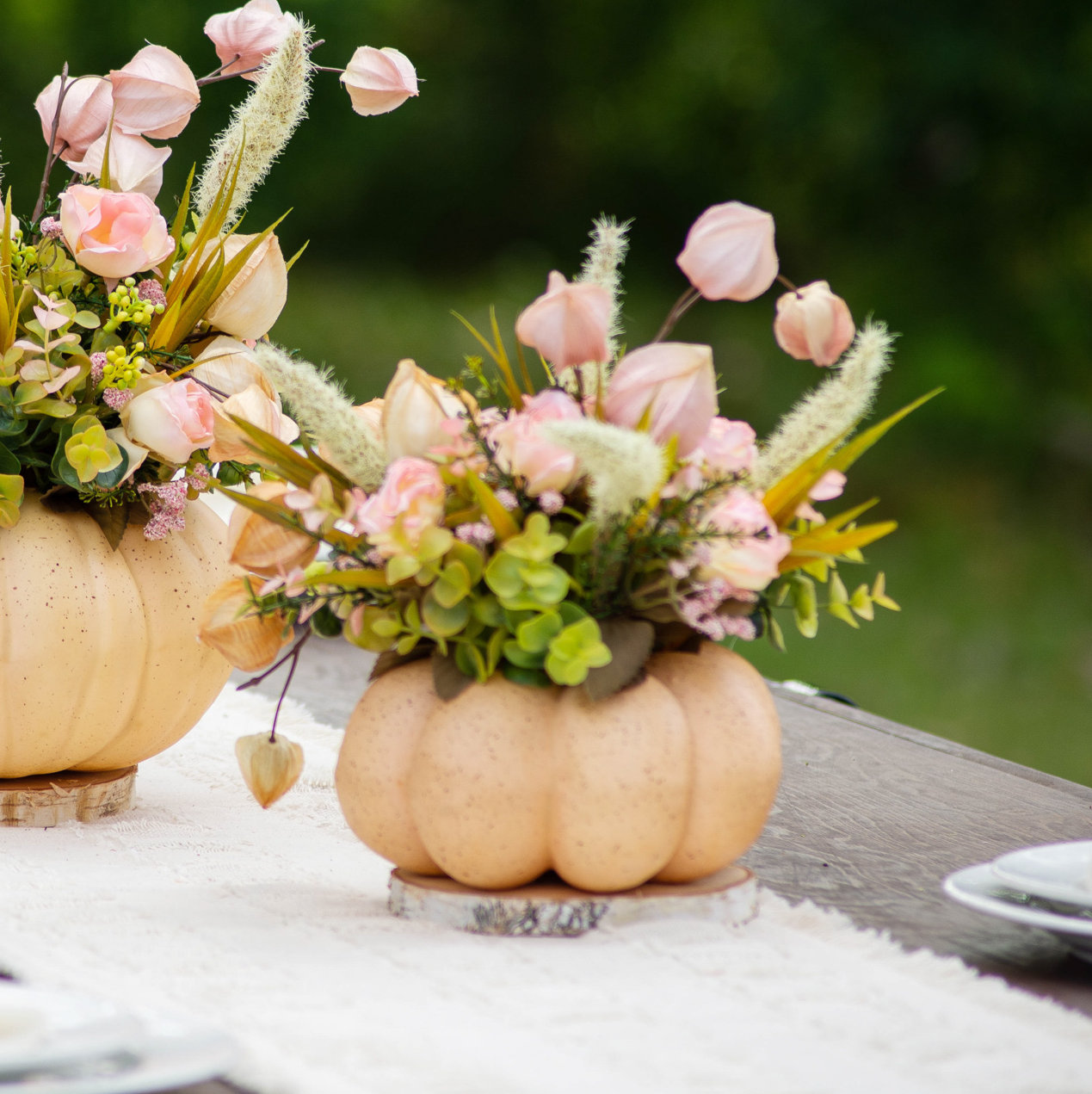 Pumpkin Mixed Floral Arrangment In Pot Birch Lane