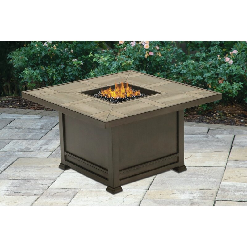 Latitude Run Baard Porcelain Propane Fire Pit Table Wayfair