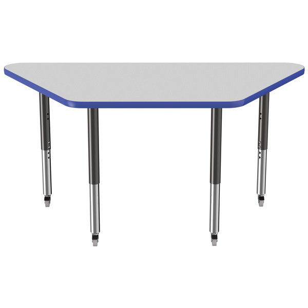 ECR4Kids Mesa Everyday 24" x 48" Half Round School Activity Table Standard Legs 
