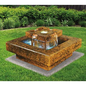 Concrete Tahoe Fountain with LED Light