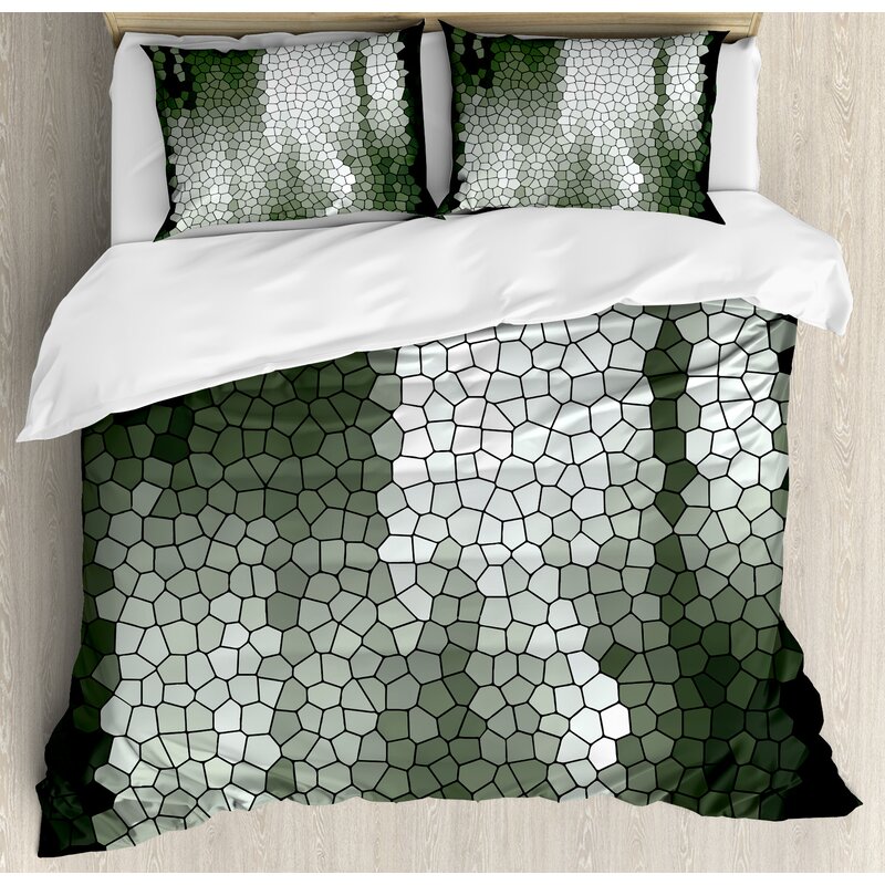 East Urban Home Abstract Artistic Mosaic Pattern Green And Tones